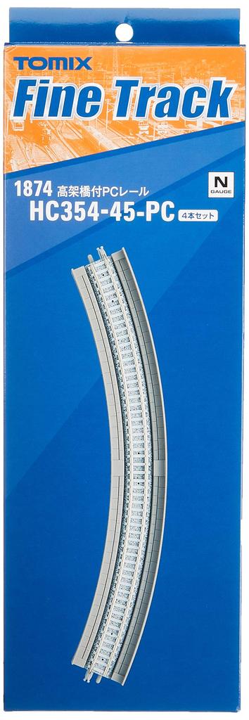 TOMIX N Gauge PC Rail with Set of 1874 Model Train Supplies Viaduct, HC354-45-PC F, 4,