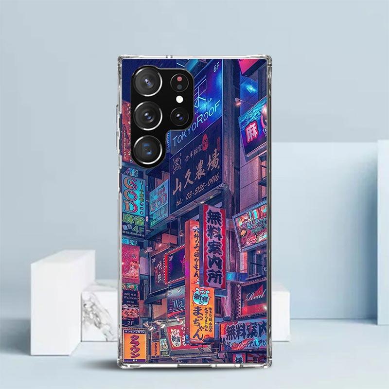 Anime Aesthetic Scenery Phone Case For Samsung Galaxy S24 S25 Edge S26 Ultra S22 S23 Plus S21 + S20 FE Soft TPU Back Cover Galax