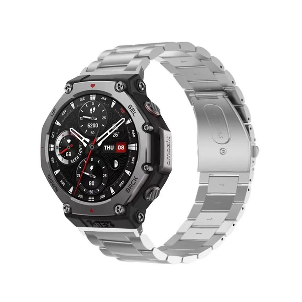 Luxusní řemínek z nerezové oceli pro chytré hodinky Amazfit T Rex3 řemínek kovový náramek pro Huami Amazfit T Rex 2 Amazfit T-rex/rex pro