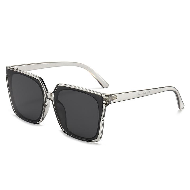 Box Sunglasses, Men S And Women S Sunglasses, Large Frame Cross-Cut Anti-Blue Sunglasses Ins Straight
