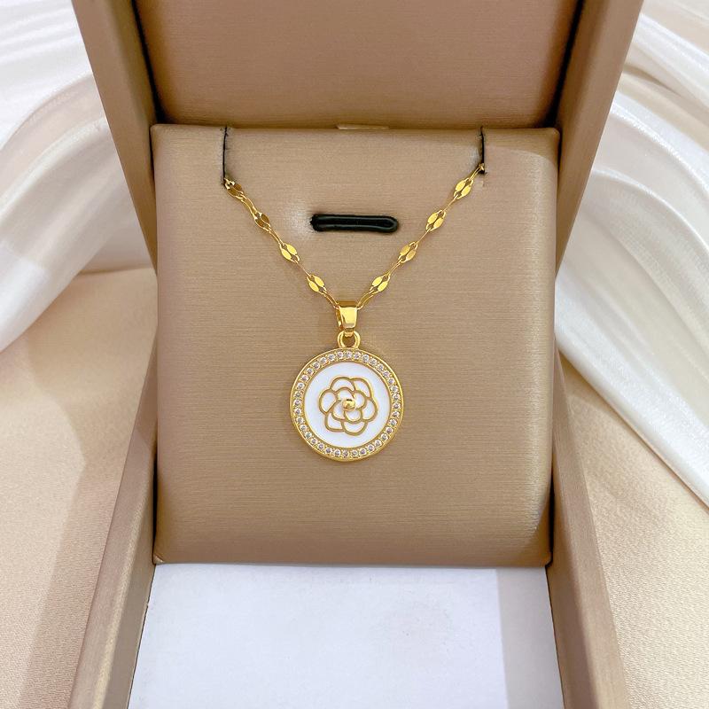 Micro-Setting Temperament Light Luxury Full Of Diamonds Real Gold Exquisite Micro-Setting Necklace Women'S Fashion Trend Collarbone Chain