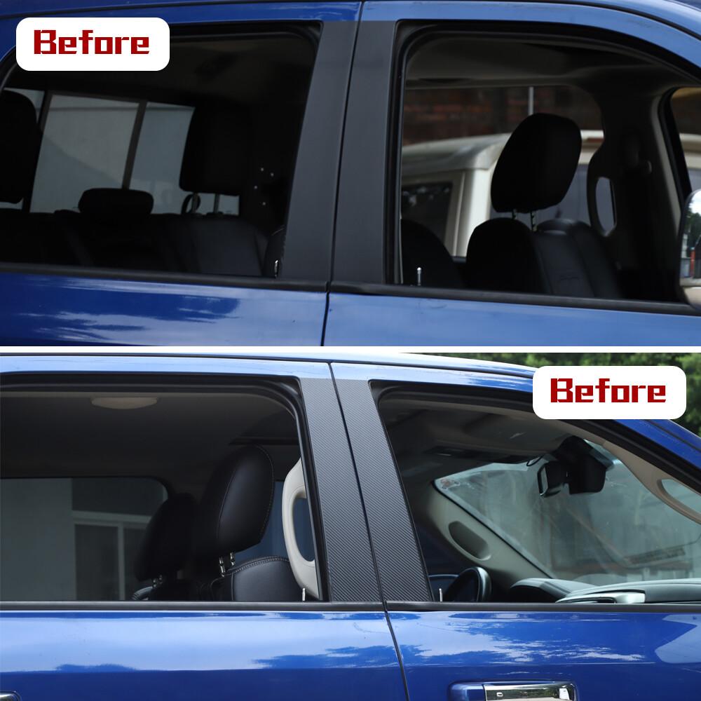 Carbon Fiber Window Center Pillar Sticker Trim Decal For Dodge RAM 1500 2010-17