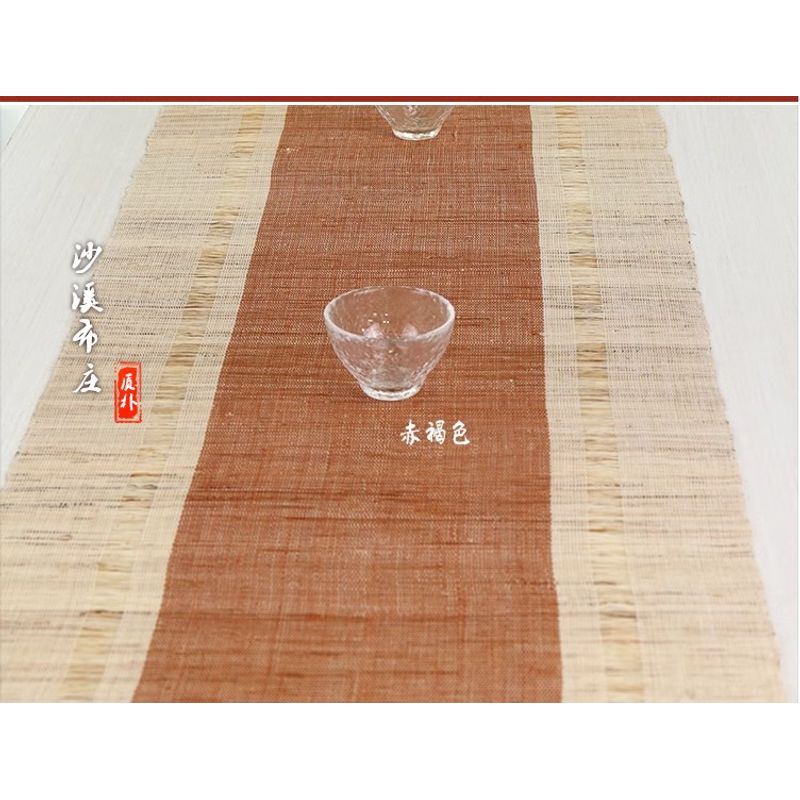 

Ручная работа Рами Ткань Чайный флаг Дзен Китайская ткань Кунг-фу Коврик для сухого чая Летняя ткань Скатерть Дорожка на стол Ткань для поверхности Auburn 50cm long