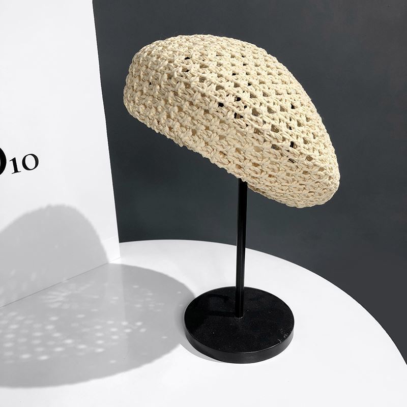 Simple Hollow Breathable Summer Beret Hat For Women Outdoor Female Sunshade Painter Hat British Style Bonnets Bonia Cap Gift