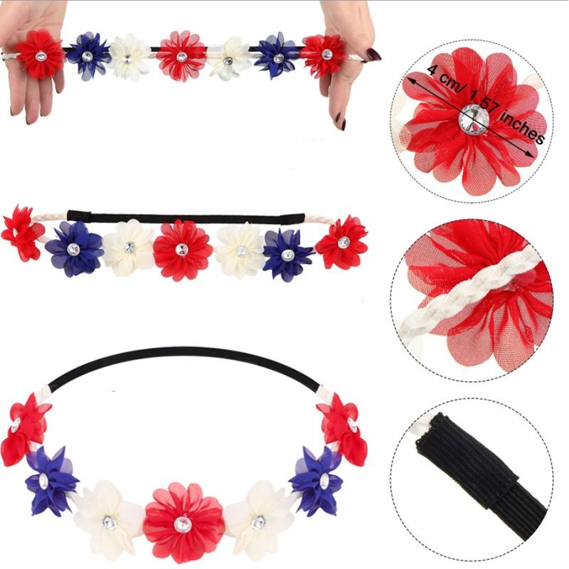 Lebensechter patriotischer Kranz-Stirnband für Unabhängigkeitstagsfeier