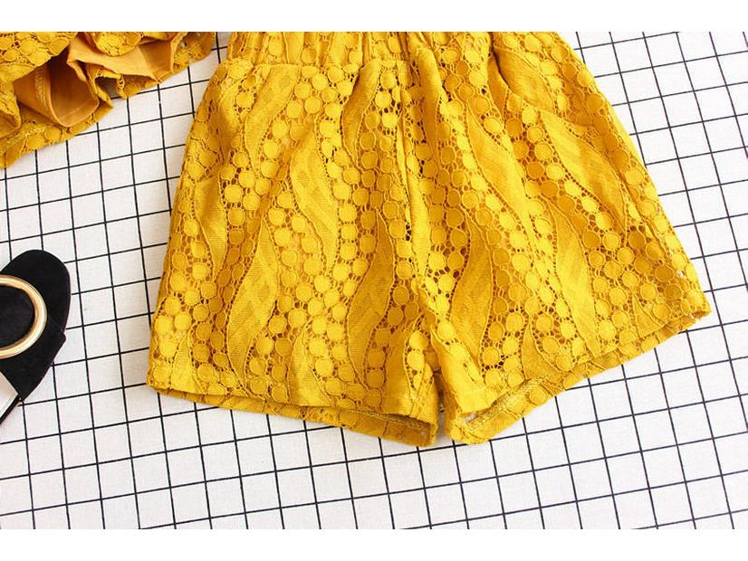 Very Fish 2022 Summer Lace Crochet Girls' Vest and Shorts Set