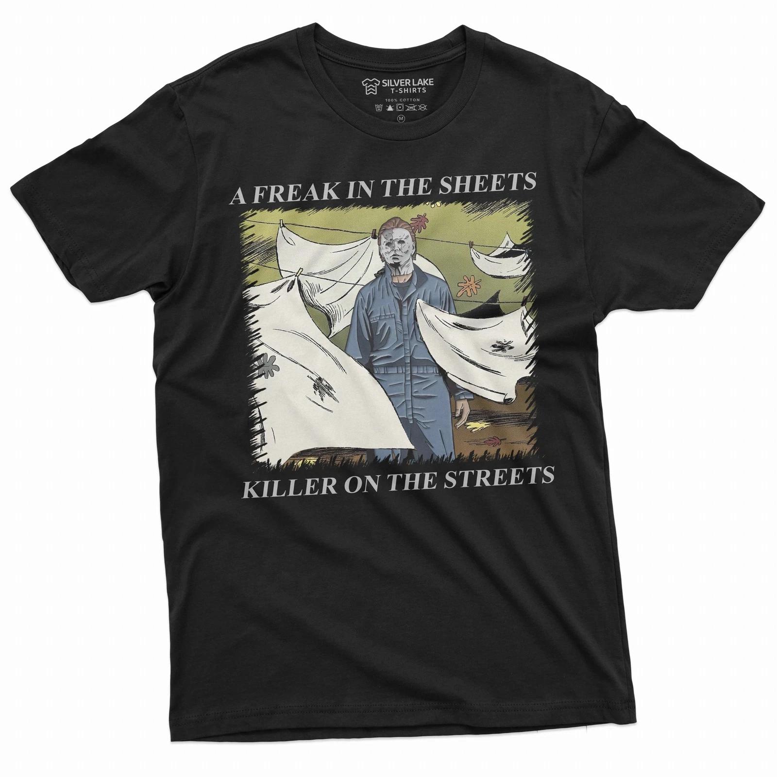 Men s Funny Halloween movie inspired T-shirt Myers Horror movie killer tee shirt M