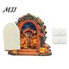 Unique Halloween Shelf Decor Mouse Hole Wall Decoration, Retro Arched Fairy Door with Pumpkin Cute Room Accessories & Flower Decor, Miniature Openable
