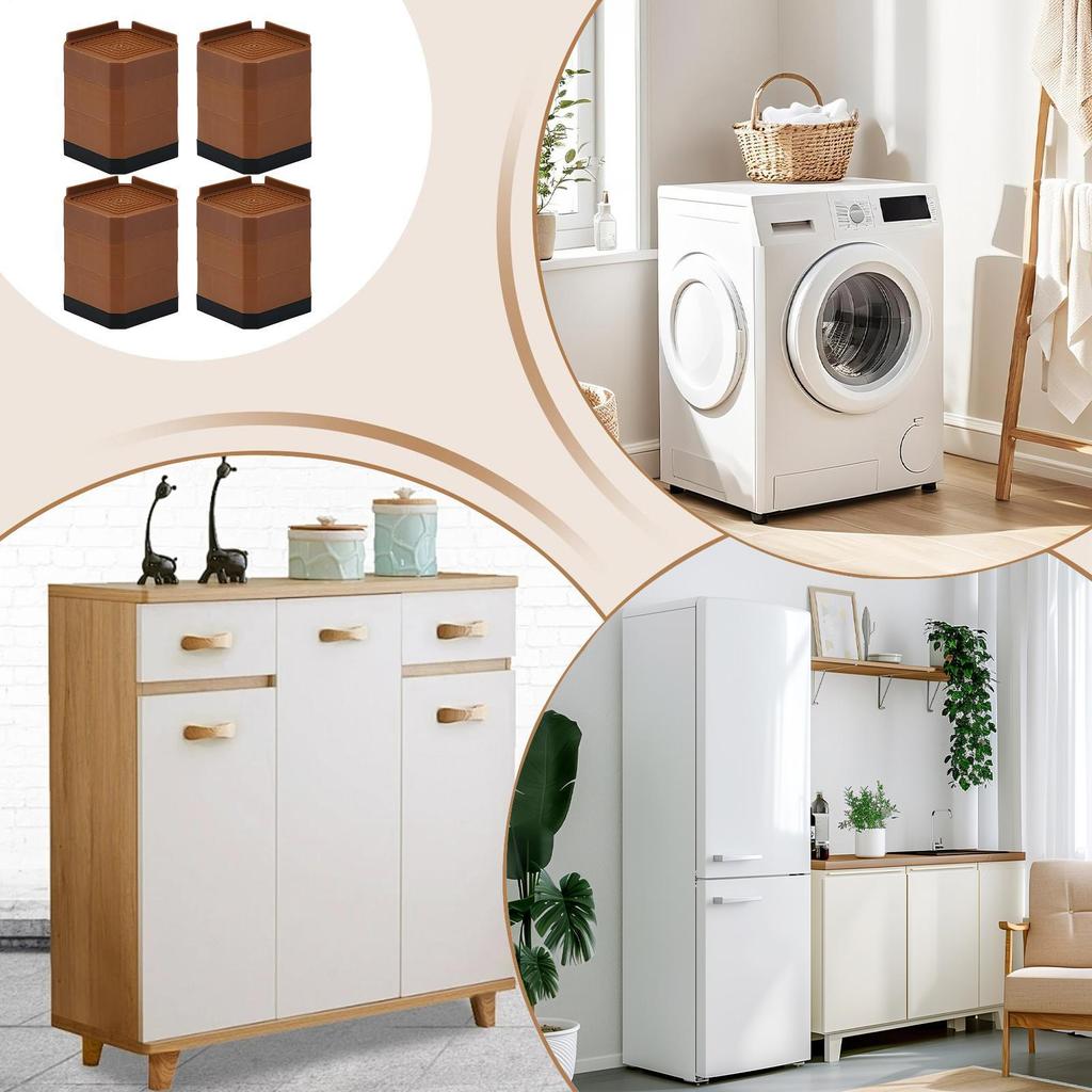 Furniture Risers 4 Pieces Support Lifter Extender For Washer Washing Machine Lifting Rack For Chair Refrigerator Washing Machine