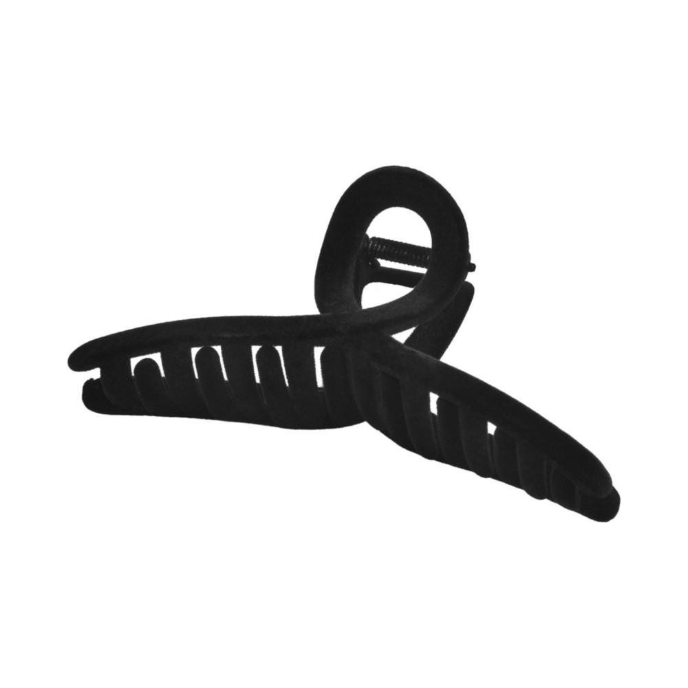 Trendy Flocked Bow Square Claw Clip for Women - Cross Bun & Ponytail Hairstyling