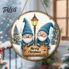 Xmas Hanging Ornaments for Doors Santa Wooden Round Wall Decor, Vintage Christmas Ornaments, Holiday Decor Home Sign Door Window Wall, Farmhouse Gift