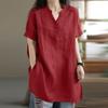 Moda Estiva Camicia da Donna Stile Pendolare Casual Mezza Aperta Manica Corta Top Camicia Casual