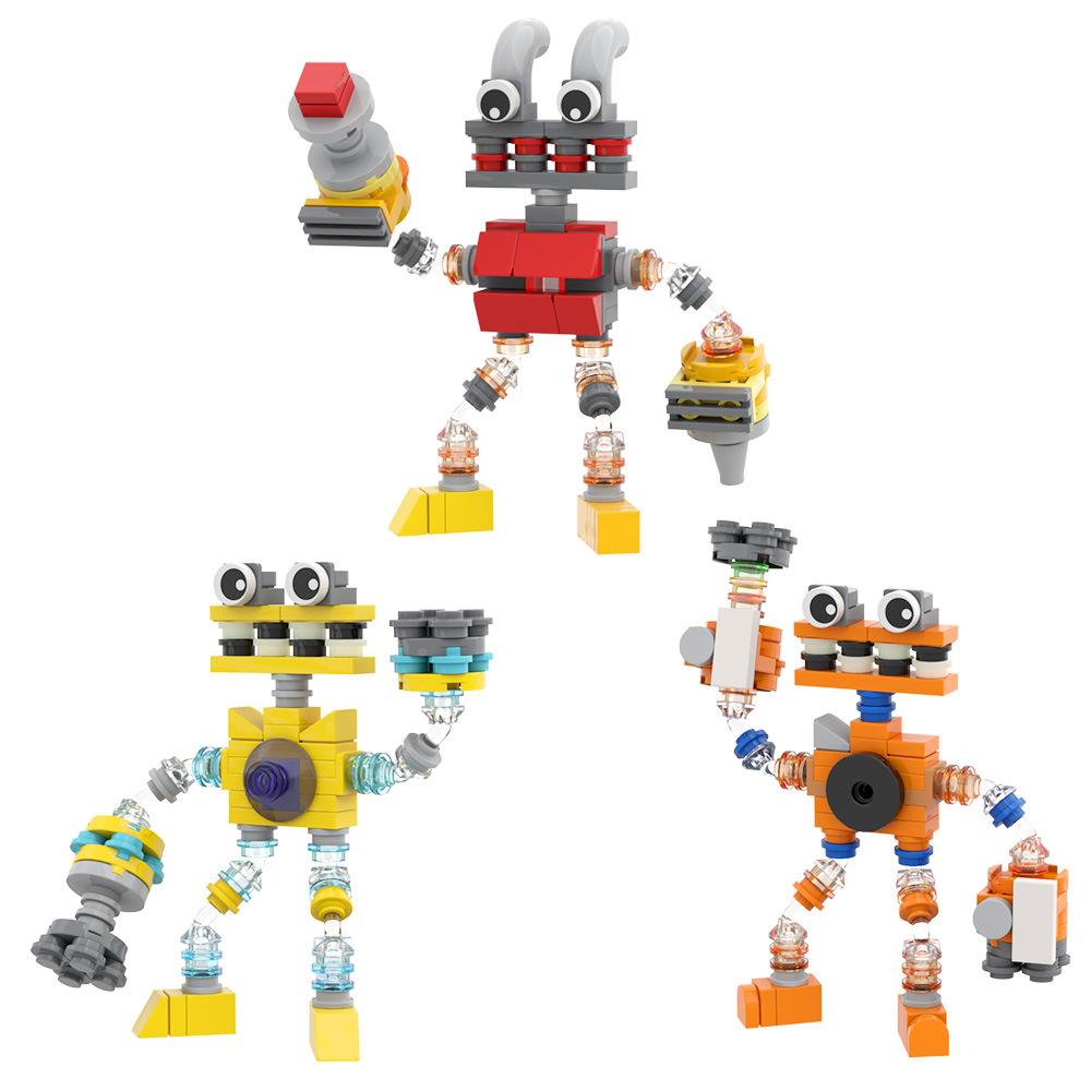 MOC My Singing Monster Baustein-Sets Musik Roboter Chor Spiel Steine Cartoon Monster Steine Montage Spielzeug Kinder Geburtstagsgeschenk