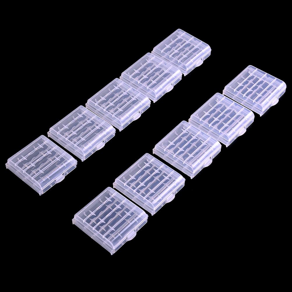 10X Plastic Case Holder Storage Box Cover For Rechargeable Aa Aaa Batteries