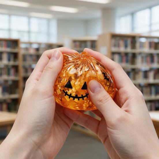 Soft Squeeze Toys Halloween Stress Relief Dumpling Toy with Steamer Glitter Ball Fidget Toy Anxiety Relieving Steamed Bun for Holiday Gift