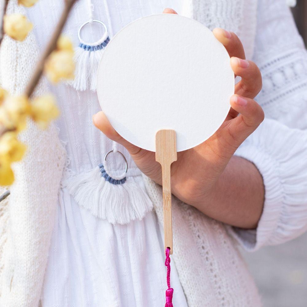Chinese Style Blank Painting Fans Xuan Paper Paper Hand Fan Art Hand Fans Summer Fan  Hanfu