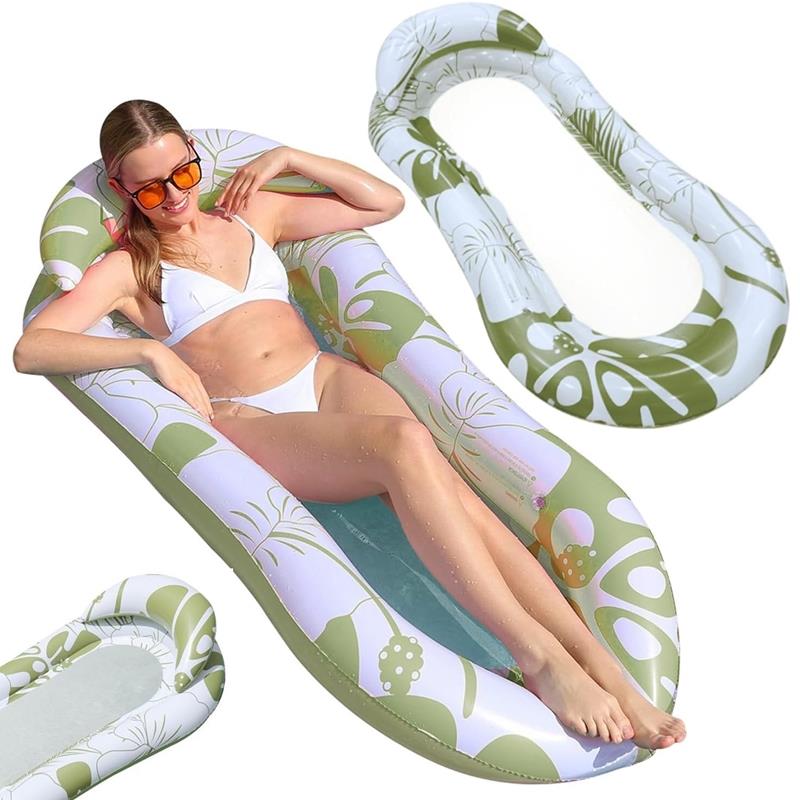 Inflatable Water Lounger with Mesh for Swimming