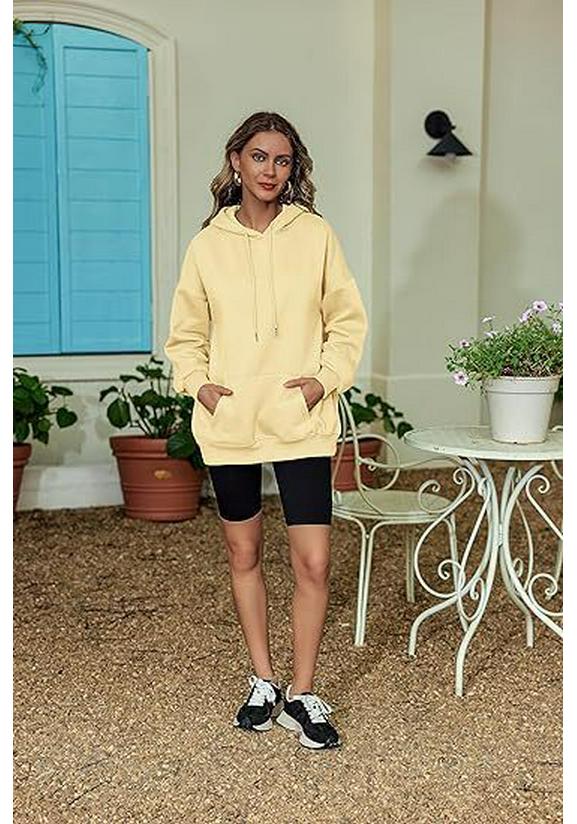 Plus Size Women's Solid Color Drop Shoulder Hooded Sweatshirt with Plus Velvet - Autumn/Winter Collection