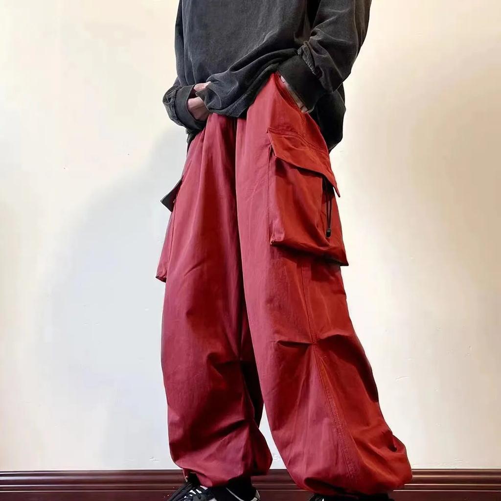WTEMPO Large Size Cargo Pants Women's High Street Design Hip Hop Loose Leggings Casual Long Couple Wide Leg Pants Streetwear
