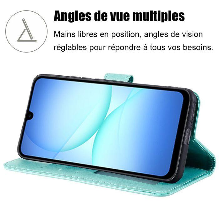 Coque de Protection - BOOLING - Samsung Galaxy A17 4G/5G - Cuir Synthétique Vert Gravure Mandala