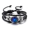 12 Constellation Zodiac Sign Charm Luminous Bracelets Men Women Vintage Multilayer Wrap Leather Bracelet Bangle Birthday Gift