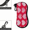 Watercolor Pink Heart Print Soft Sunglasses Case,Portable Lightweight Fabric Spectacle Pouch,Protective Eyewear Bag for Travel Daily Use