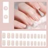 2025 Newest 24Pcs/Set Nail Art French Fake Nails Set With Glue Abs Plastic - Simple Short Nail Stickers