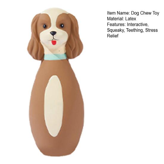 Latex Dog Chew Toy for Small Medium Large Dogs Bowling Shaped Interactive Squeaky Bite-Resistant Teething Toy for Stress Anxiety Relief