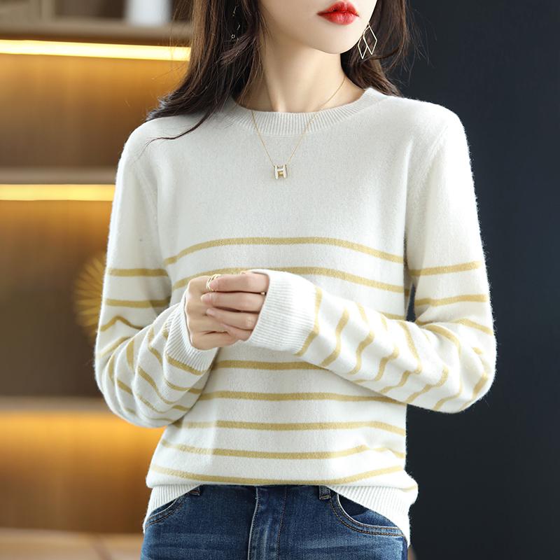 Dámský kašmírový svetr Qinghe kašmír 30% kašmír 70% vlna podzimní a zimní kašmírový svetr měkký a teplý