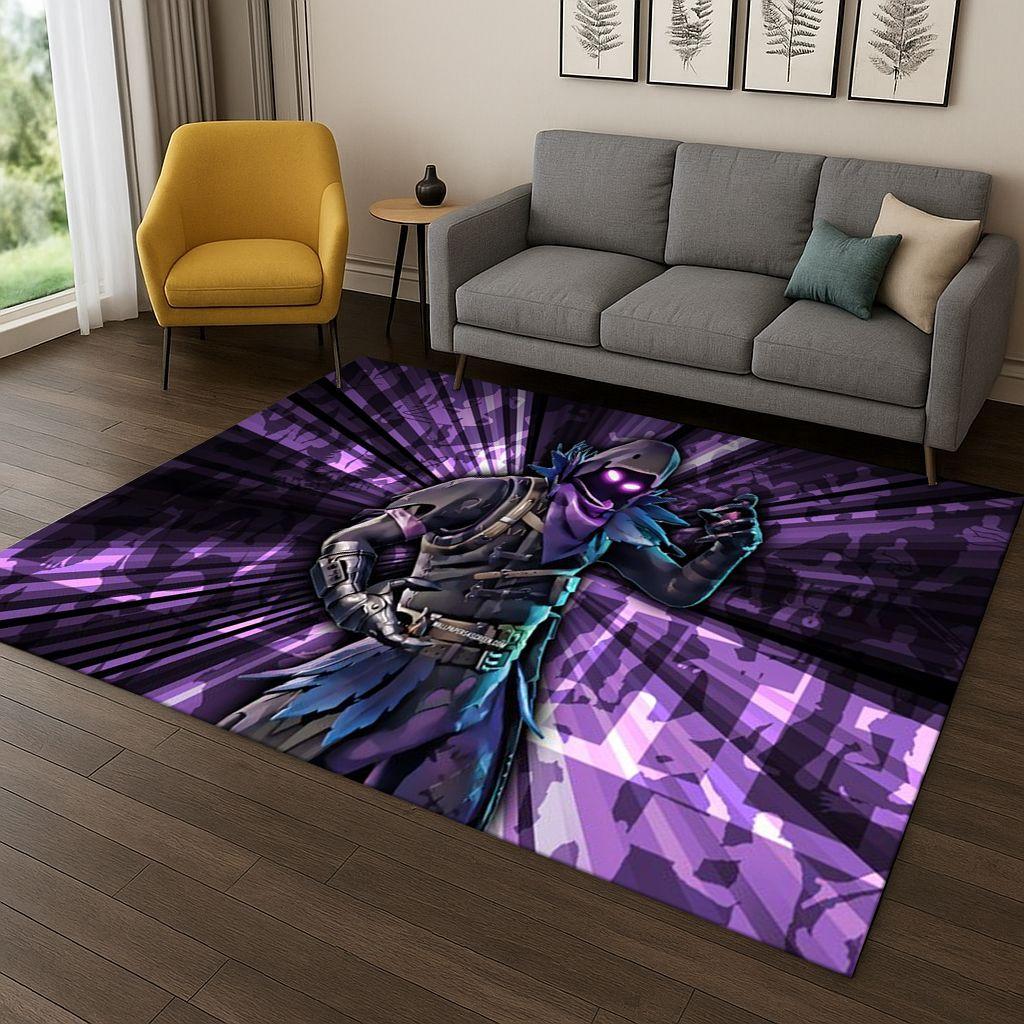 3D-Fortnite-Spielteppich mit Cartoon-Motiv für Schlafzimmer, Wohnzimmer, Sofa, Fußmatte, Heimdekoration, rutschfester Spielteppich für Kinder, Weihnachtsgeschenk