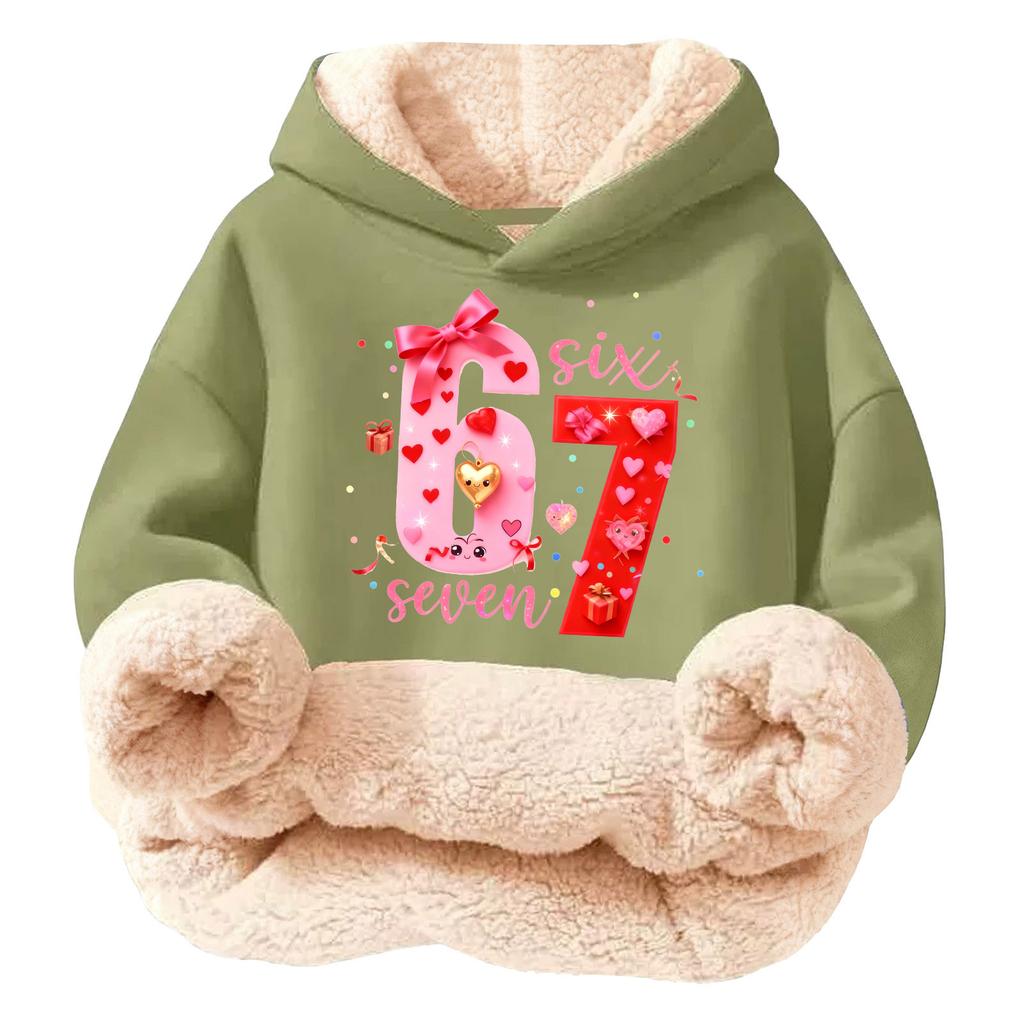 Children's Fashionable Printing Casual Fleece Hooded Loose Fit Hoodie Without Pockets
