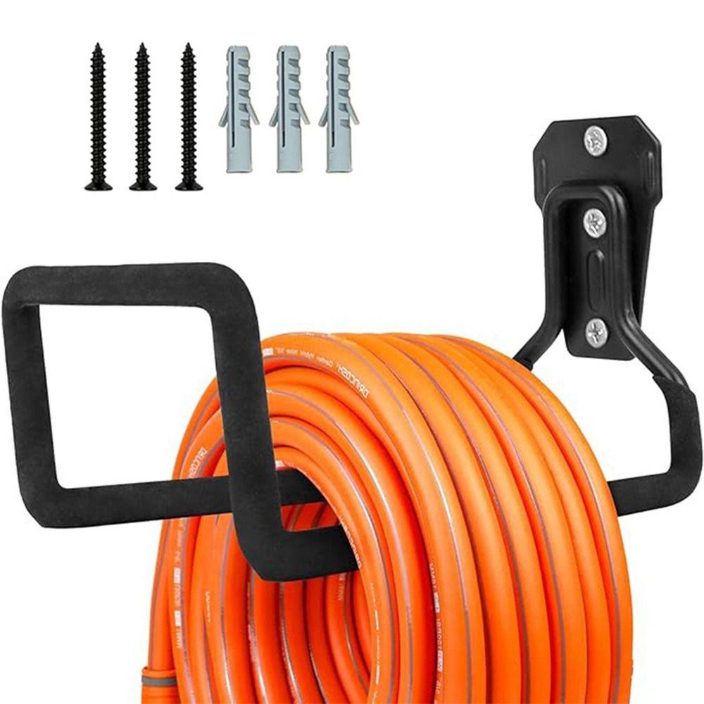 Iron Garden Hose Holder Rust-proof Metal Garage Wall Hooks for Air Hydraulic Hose