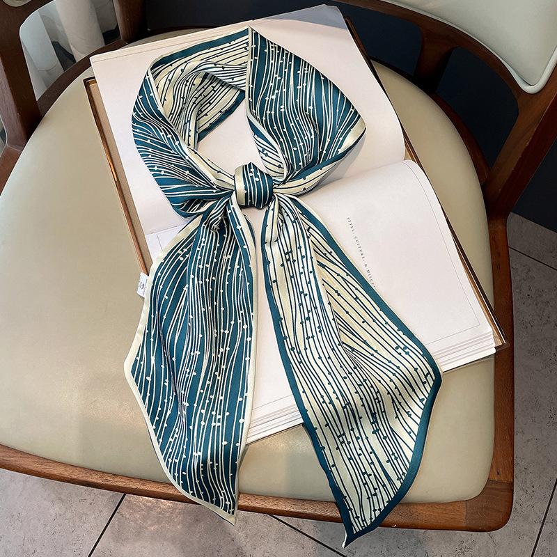 

Весна/Лето Роскошный Длинный Шелковый Шарф Женский Принт Тонкий Узкий Шарф Сумка Повязка для Волос Лента Шарфы Женский Имитация Шелка Шейный Платок