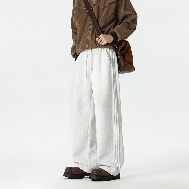 Spring and Autumn Casual Pants Men's Trendy Brand Loose Sports Straight Vertical Versatile Casual Wide-leg Pants