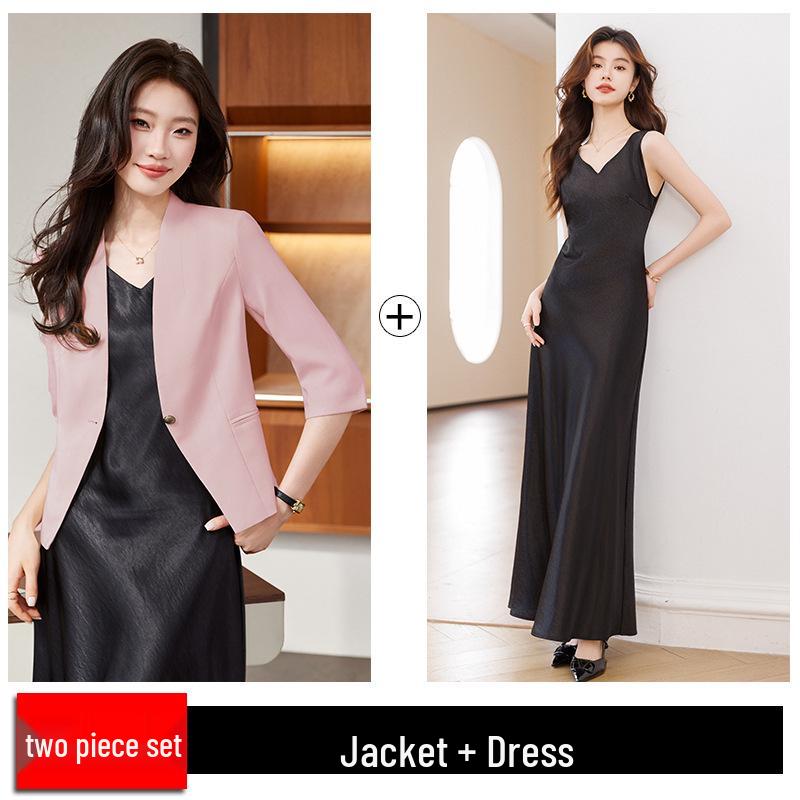 Women's 3/4 Sleeve Blazer - Spring/Summer 2026, Petite Medium-Length, Elegant Casual Suit Top