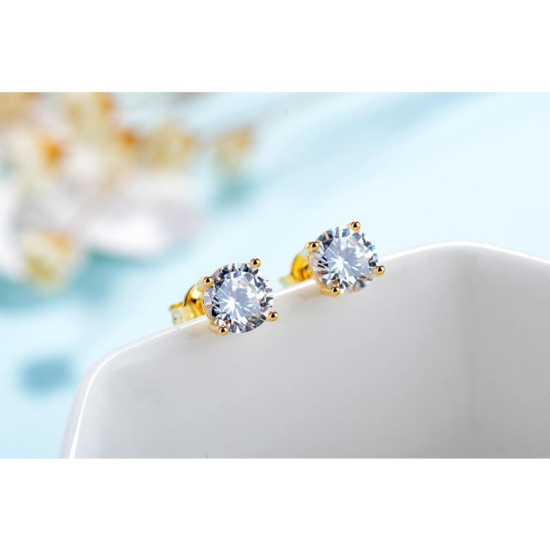 

Серьги Четырехлапчатые бриллиантовые круглые серьги-гвоздики Женская мода Темперамент Трендовые серьги Ювелирные изделия