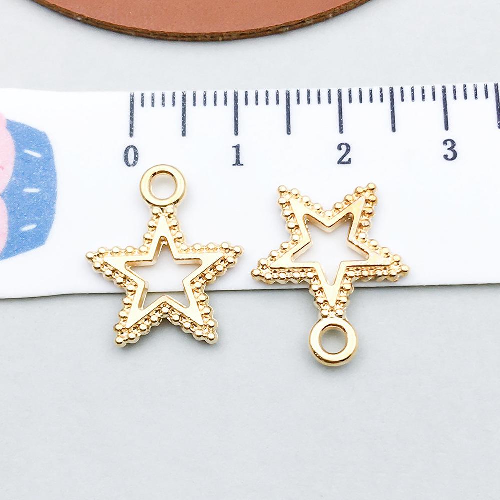 100-Piece Five-Color Alloy Sun, Moon, and Star Pendant Charms for DIY Jewelry