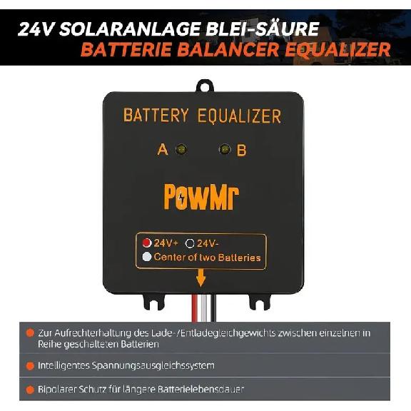 

POWMR 24V Battery Balancer Equalizer Protection batteries 12V Battery Equalizer Lead Battery Series Solar Cell Regulator Voltage 24V 1PCS