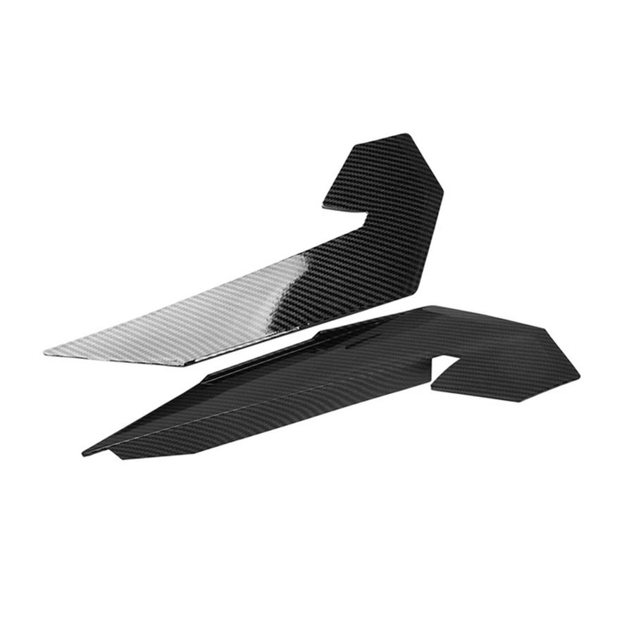 2pcs Carbon Look Front Bumper Diffuser Splitter Fins Kit For Honda Civic 2016-21