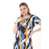 Women's Blue Green Maze Pattern Midi Dress