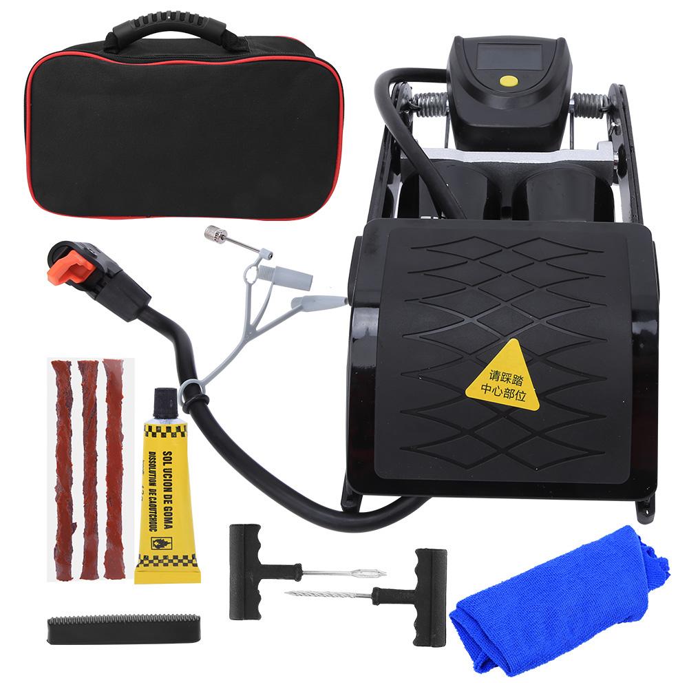 Portable High Pressure Foot Pedal Air Pump Inflator for Mountain Bike Electric Scooter Motorcycleblack