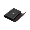 COACH Card Case 10 Golden Horse and Car Logo Logo Flip Cross Pattern Leather Wallet Card Holder Women's Black