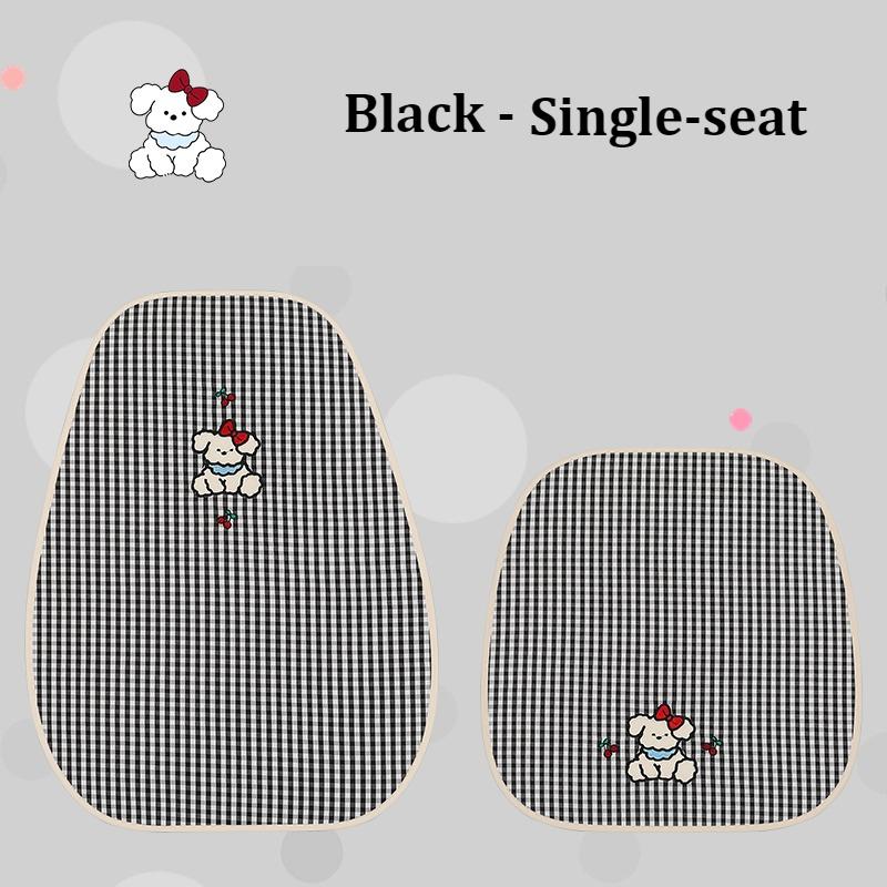 Adorable Cartoon Puppy Car Seat Pad - Exquisite Embroidery, Ultra-Soft & Comfortable, No-Tie Installation, Fits 95% of Car Seats