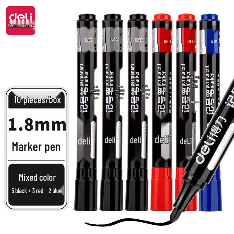 

Genuine Deli SK109 Oil-Based Marker Pen - Black, Fade-Resistant, Express Disc Red [1 piece]