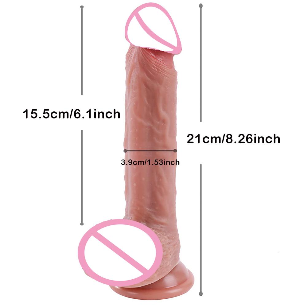 Super Long Realistic Dildos Silicone Layer Penis with Suction Cup Adult Sexy Toys for Woman Men Vagina Anal Massage Stimulator