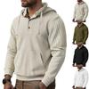 Mens Corduroy Casual Sweatshirts Quarter Zipper Mock Neck Pullover Tops Elbow Patches