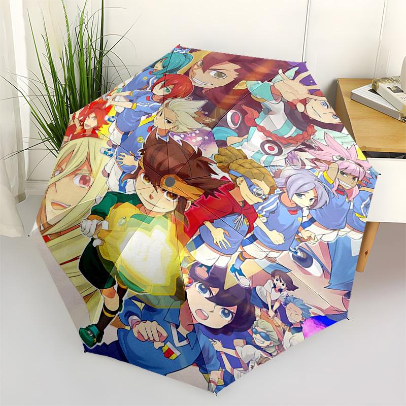 

1pc Captain Tsubasa Automatic Opening Outdoor Umbrella - Portable 3-Fold Design with 8-Rib Iron Frame, Perfect for Fans, Travelers, Daily Use, an
