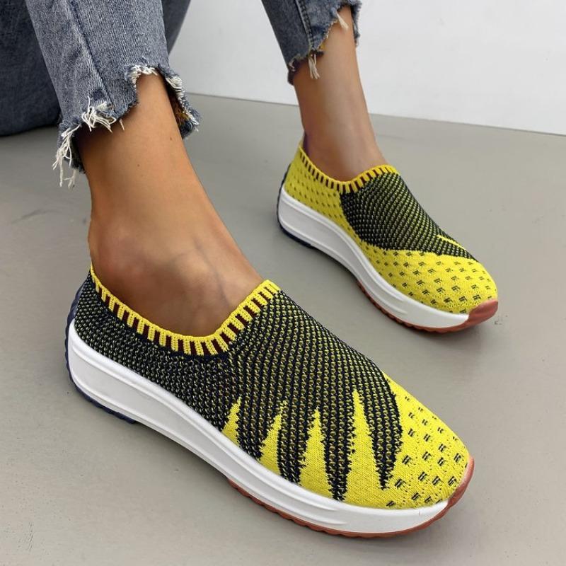 European and American Mesh Single Shoes, New Design for Autumn 2024 Sloping Heel Casual Sports Running Shoes Sneakers Women
