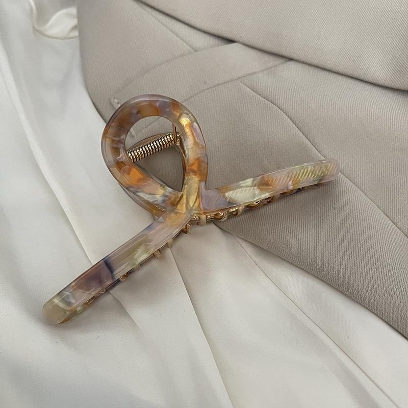 Korean Style Large Acetate Hair Clip for Women - Elegant Geometric Updo Claw Clip Hair Accessory