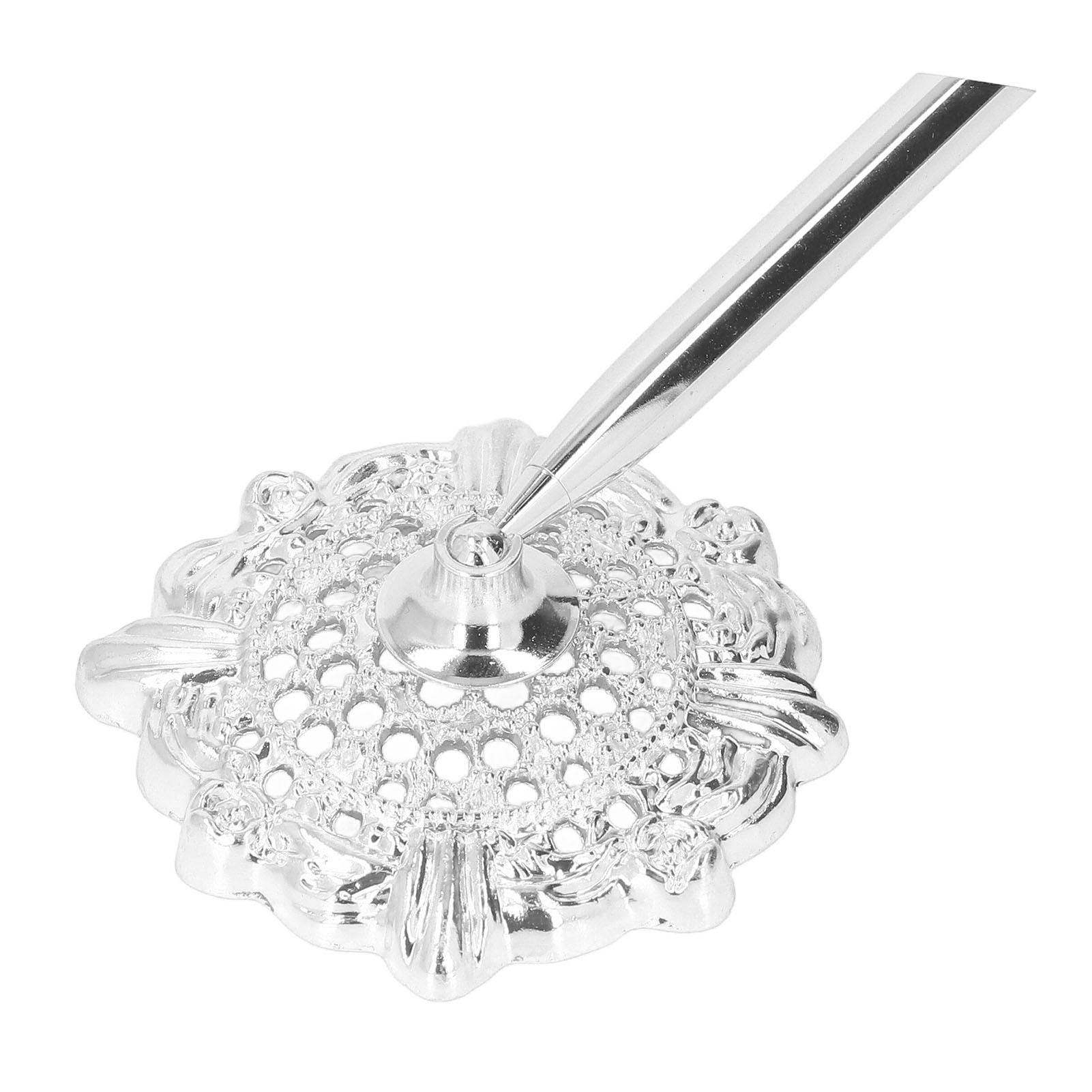 Porte-stylo Style Rétro Classique Motif Ajouré Compact Matériau Métal Décoratif Pratique Insertion argenté